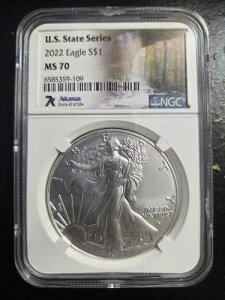 2022 �A�����J�� �V���o�[�C�[�O�� NGC MS70 7K US �X�e�[�g�V���[�Y �A�[�J���\�[