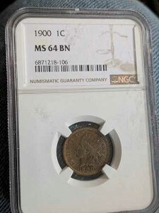 1900 NGC MS64 �u���E���C���f�B�A���w�b�h���X�^�[ �I���W�i�� �g�[�j���O ���b�h