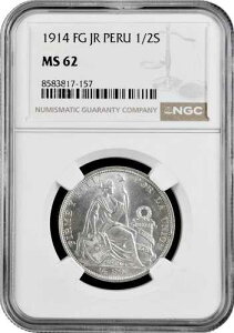 �y���[ 1/2�\�� 1914 FG JR�ANGC MS62�A�u�y���[���a���i1863 - 1917�j�v���