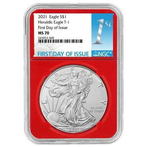 2021�N $1 1�I���X T-1 �A�����J���V���o�[�C�[�O�� NGC MS70 FDI �t�@�[�X�g���x�� ���b�h�R�A