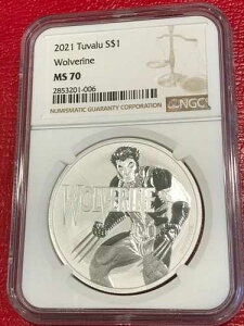 NGC 2021 �c�o�� MS70 �}�[�x�� �E�����@���� 1.00�h�� 1�I���X .9999 �V���o�[�R�C��-APR173