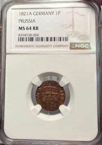 1821 A �h�C�c���B �v���C�Z�� 1 �y�j�b�q�ANGC MS 64 RB POP 2 TOP POP