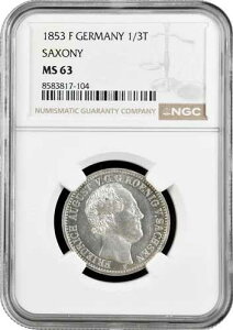 �U�N�Z�� 1/3�^�[���[ 1853 F�ANGC MS63�A�u�t���[�h���q�E�A�E�O�X�g2���i1836�N - 1854�N�j�v