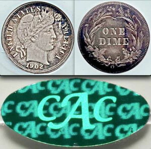 1902-O NGC MS62 CAC Pop ONE ? NGC Pop 135 �S�O���[�h ?? �o�[�o�[�_�C�� �Z�~�L�[ 10C