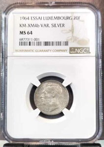 1964 ���N�Z���u���N �V���o�[ 20 �t���� �G�b�Z�C NGC MS 64 ���ɒ������p�^�[��