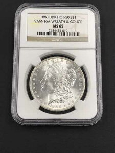 1888�N P $1 NGC�O���[�h MS 65 (Hot-50 VAM-16A) DDR ���[�X���S�b�W 2634424-010 ���[�K��