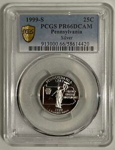 PCGS 1999-S 25�Z���g �y���V���x�j�A�B �V���o�[ �N�H�[�^�[ (PR66DCAM)