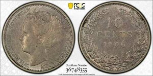 SBP37 �I�����_ �E�B���w���~�i 1906�N ��� 10�Z���g PCGS AU 58