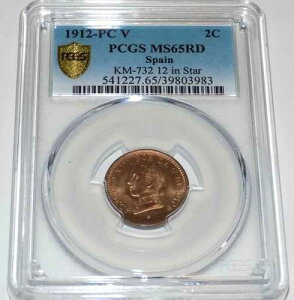 1912 PC V 2C 2 CENTIMOS PCGS MS65RD MS 65 RD �����ʃO���[�h�F��R�C��