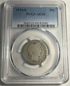 1914-S �o�[�o�[ �V���o�[ �N�H�[�^�[ �O���[�h PCGS AG03