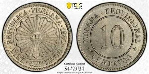 �y���[ 10 �Z���^�{�X 1880 PCGS MS 64