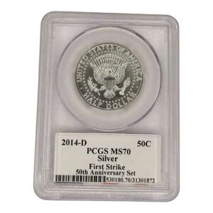 2014-D 50���N�L�O �V���o�[ �P�l�f�B �n�[�t�_���[ PCGS MS 70 | �t�@�[�X�g�X�g���C�N UNC BU 7A