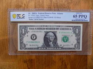 2003A $1 ���[�_�[�A�M������s�� PCGS 65PPQ