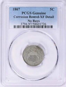 1867�N 5C �V�[���h�j�b�P�� �����Ȃ� PCGS XF �{��