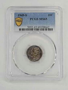 1949�N 10�Z���g PCGS MS65 �T���t�����V�X�R �g�[�� ���[�Y�x���g �_�C��