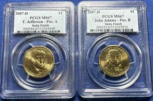 2007 D JAMES MADISON PCGS MS67 FDI �|�W�V����A & B �T�e���d�グ �h���Z�b�g