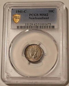 �J�i�_ �j���[�t�@���h�����h �W���[�W6�� 1941 C ��� 10�Z���g MS62 PCGS GSH �g�[��