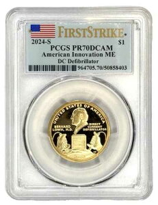 2024�N -S 1�h�� �A�����J���E�C�m�x�[�V�����E�_���[ ME DC DEFIBR PCGS PR70DCAM �t�@�[�X�g�E�X�g���C�N