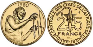 1980�N ���A�t���J���� 25�t���� PCGS SP69 �|�b�v4/0 �G�b�T�C 3000�� ���s����1142��