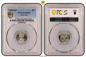 1962�N M �V�b�N�X�y���X 6d �I�[�X�g�����A PCGS MS65 GEM UNC #3766