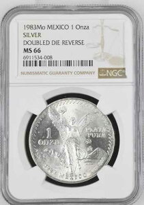 1983�N Mo Mexico 1 Onza Silver NGC MS66 DDR/DDO ���L�V�R�V�e�B Mint Eye Appeal