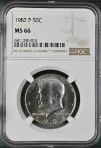 1982-P 50C �m�[�uFG�v�P�l�f�B�E�n�[�t�_���[ NGC MS66 6811240-013