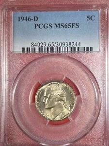 1946�N D �W�F�t�@�[�\�� �j�b�P�� PCGS MS-65 FS - ������ - �t���X�e�b�v - 5�Z���g