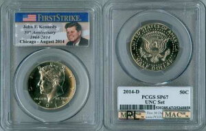 2014 D PCGS SP67 �t�@�[�X�g�X�g���C�N�N���b�h�A�V�J�S ANA JFK �n�[�t �P�l�f�B MAC �v���[�t