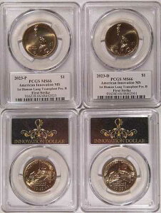 2023�N P&D MS�C�m�x�[�V�����h���x�ڐA PCGS MS66 �|�W�V����B �t�@�[�X�g�X�g���C�N