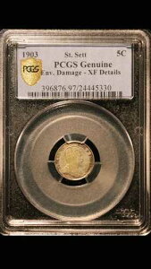 1903�N �}���[�V�A�C���A���n 5�Z���g PCGS ���� XF
