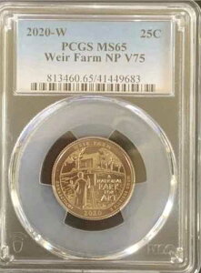 2020�N W �E�B�A�[�t�@�[�� NP �N�H�[�^�[ 25�Z���g PCGS MS65 �v���C�x�[�g�}�[�N V75