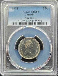 1973�N�J�i�_25�Z���g�d�� ? RCMP100���N�L�O ? PCGS MS-66 ? ���� ? A++