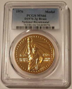 1976�N����200���N�L�O �^�J���_�� �A�����J������ D1976-3g MS66 PCGS