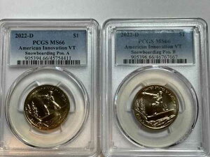 2022 D A & D B �o�[�����g �A�����J�� �C�m�x�[�V���� �_���[ �X�m�[�{�[�h PCGS MS66