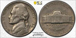 1964�N-D �č� 5�Z���g �W�F�t�@�[�\�� �j�b�P�� PCGS XF40 (Extremely Fine 40) �ؖ����ԍ� 46188850