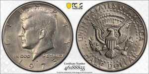 1973�N-D�č�50�Z���g�d�݁BPCGS AU58�i�����ʖ�58���j�ؖ����ԍ�46188855