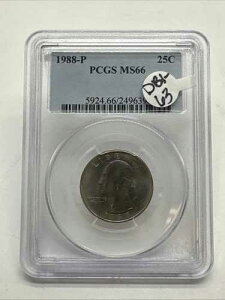 1988�N P ���V���g�� �N�H�[�^�[ MS 66 PCGS �N���b�h 25�Z���g �g�[�� DB1-63