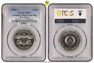 5 �}�[�N DDR 1986 A Neues Palais PCGS MS67-