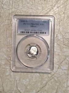 2003S 10�Z���g�V���o�[ ���[�Y�x���g �_�C���v���[�t PCGS PR69DCAM ��������