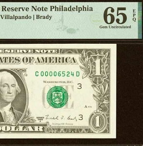 1988A $1�A�M������s�� PMG 65EPQ �l�C���� ��z �V���A���ԍ� 6524