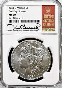 2021 D $1 �����K�� �V���o�[ �h�� NGC MS70