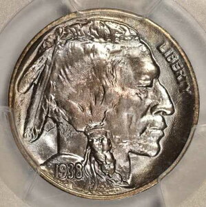 1938�N���o�b�t�@���[�j�b�P�� PCGS MS67+ CAC Plus �O���[�h �ɏ��΁i�J���[�t���j #DBG10
