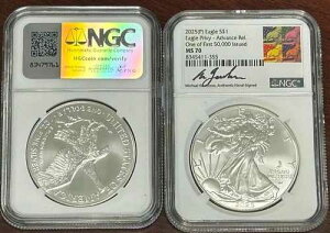2025 PSilver Eagle W Eagle Privy NGC MS-70 �A�h�o���X�����[�X 1/50,000 Guadioso