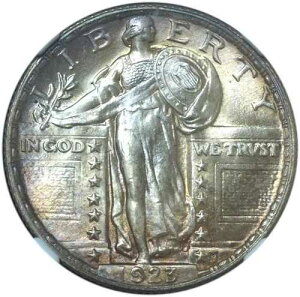 1923�N �X�^���f�B���O�E���o�e�B�E�N�H�[�^�[ MS65+ NGC ? �v���~�A���W�F�� �p�X�e���g�[��