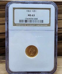1862�N�� G$1 �C���f�B�A���E�v�����Z�X�E�w�b�h MS63 �_�C���[�e�[�V�����ƃ_�u�����O���H�B������