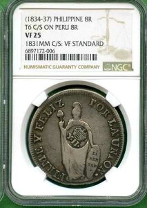 1834-37 �X�y�C�� �t�B���s�� 8R C/M �y���[ 8R NGC VF25-