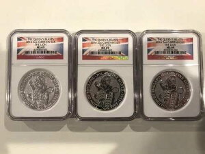 NGC MS69 2016 �p���� �V���o�[ �N�C�[���Y�r�[�X�g �C���O�����h�̃��C�I�� 2�I���X 5�|���h x 3