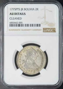 1775-PTS JR �{���r�A 2���A�� - NGC AU �ڍ׃N���[�j���O�ς� - ?COINGIANTS?