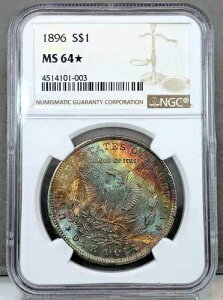 1896�N �A�����J 1�h�� �����K����� NGC MS64 ** STAR ** ~ �����X�^�[�g�i�[