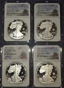 4x 2025 P W S �v���[�t $1 �V���o�[�C�[�O�� �C���� �C�R ���R ���[�U�[ �v���C�x�[�g NGC PF69